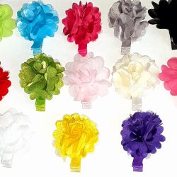 Chiffon Flower Hair Clips