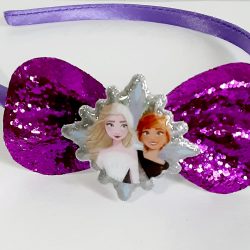 Disney Frozen Anna and Elsa Purple Headband Bow
