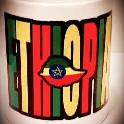 Ethiopian colorful text mug