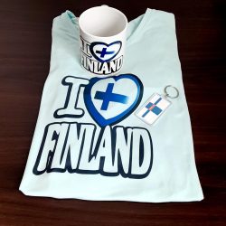 I Love Finland Shirt, Mug, Keychain set