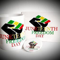 Juneteenth Independence Mug, Canvas, Button set